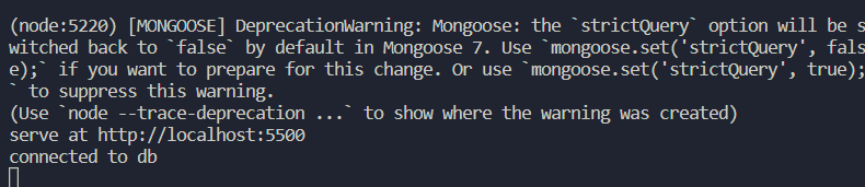 Deprecation Warning: Mongoose