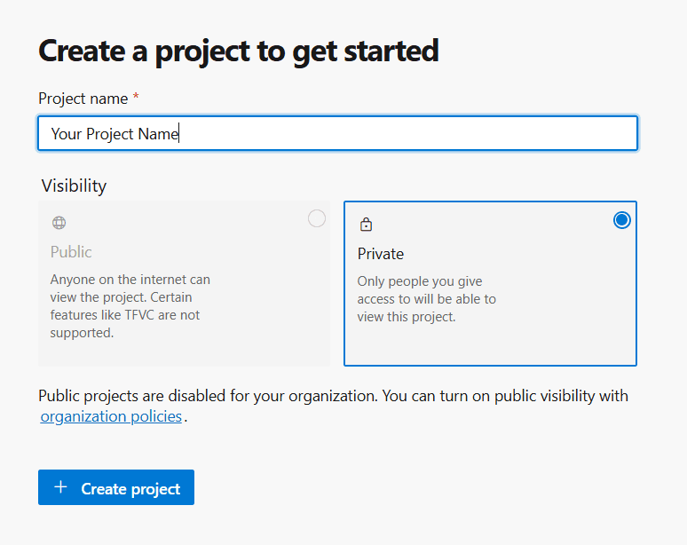 Creating a project