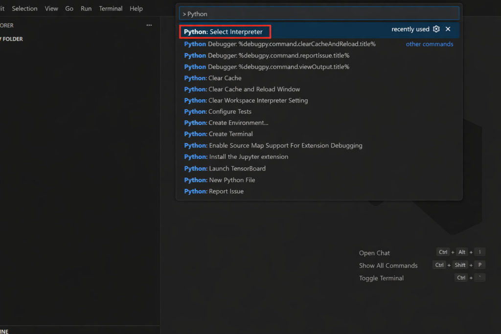VS Code Pyhton extension setup