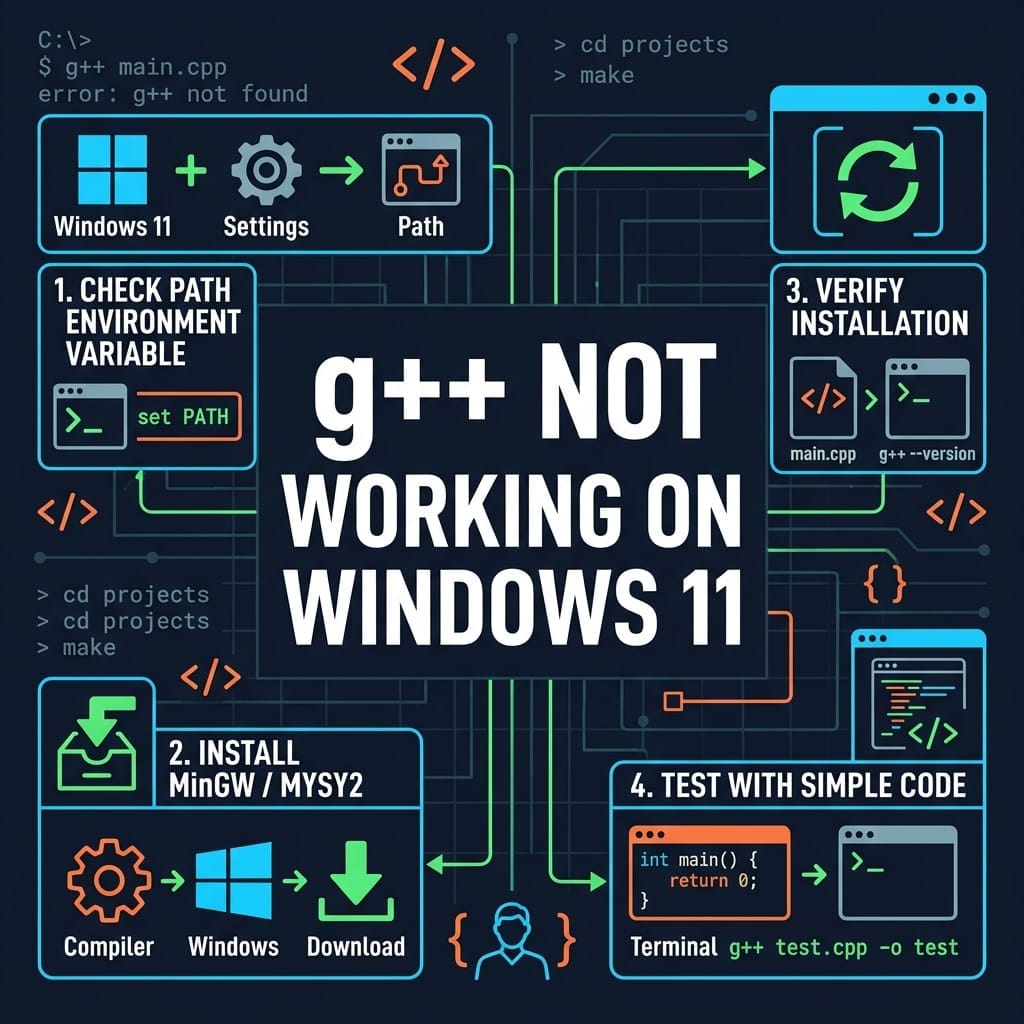 g++ not working on windows 11 infographic