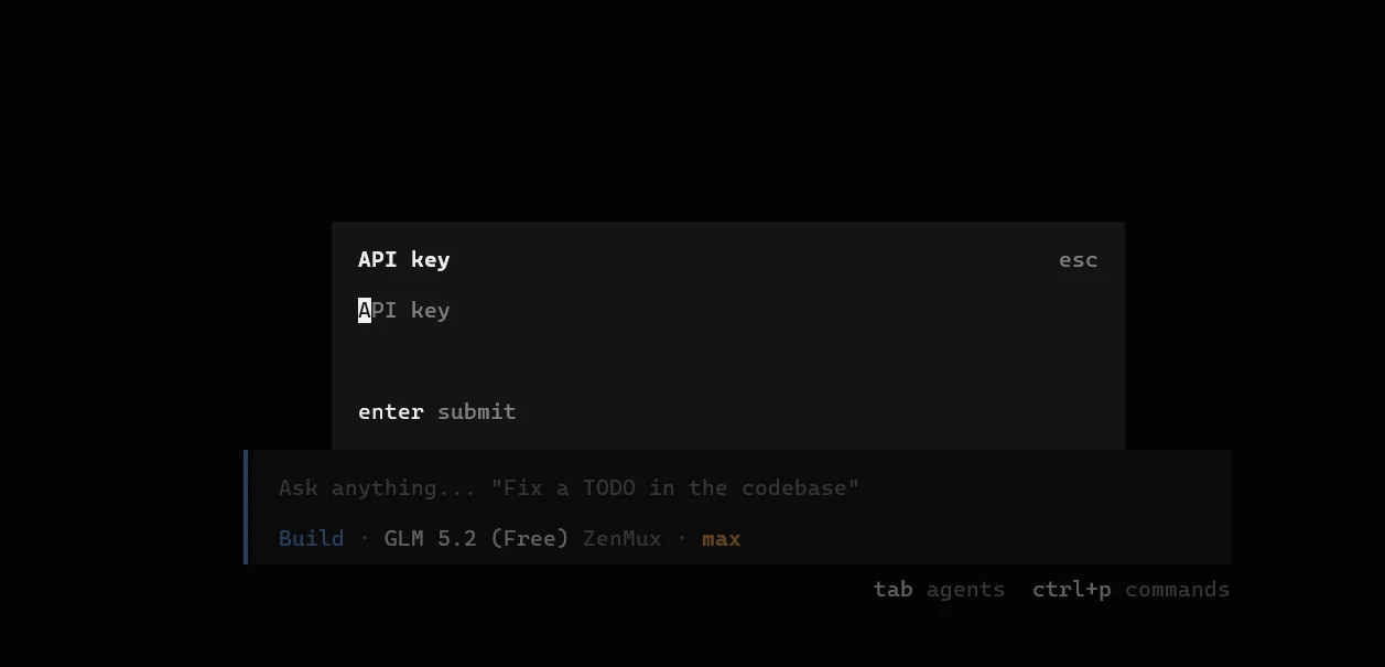 Finally I found a LLM which is completely FREE and powerful like Claude Fable 10 Opencode Status Bar Showing Active GLM 5.2 Connection