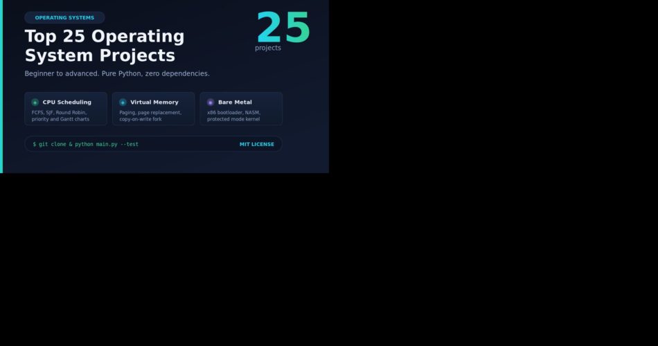 Top 25 Operating System Projects for Beginners (Hands-On, Zero Dependencies) 1 top 25 operating system projects v2